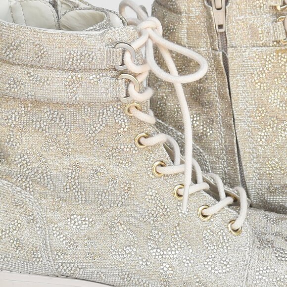 Gianni Bini Balynne Glitzy Leopard Sparkle Textile Boot Size 6 - Picture 7 of 7